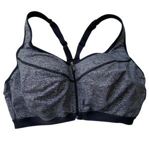 Victoria's Secret VSX Sport Women's Sports Bra 38D Gray Front Zip Max Support‎